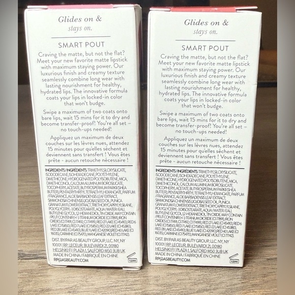 New Lot Of 2 Laura Geller Smart Pout Transfer Proof Lipstick Clever Wine 3.2g ea - Picture 4 of 5